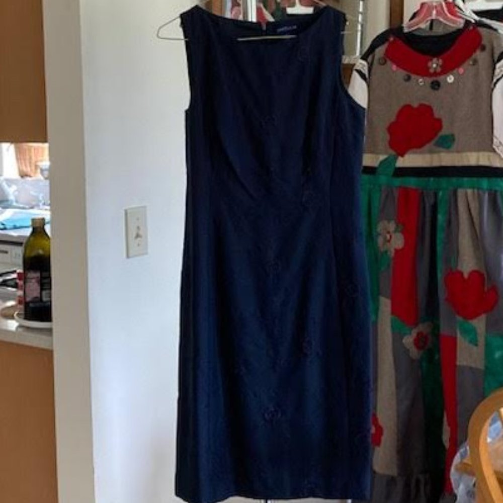 Ann Taylor navy sheath dress